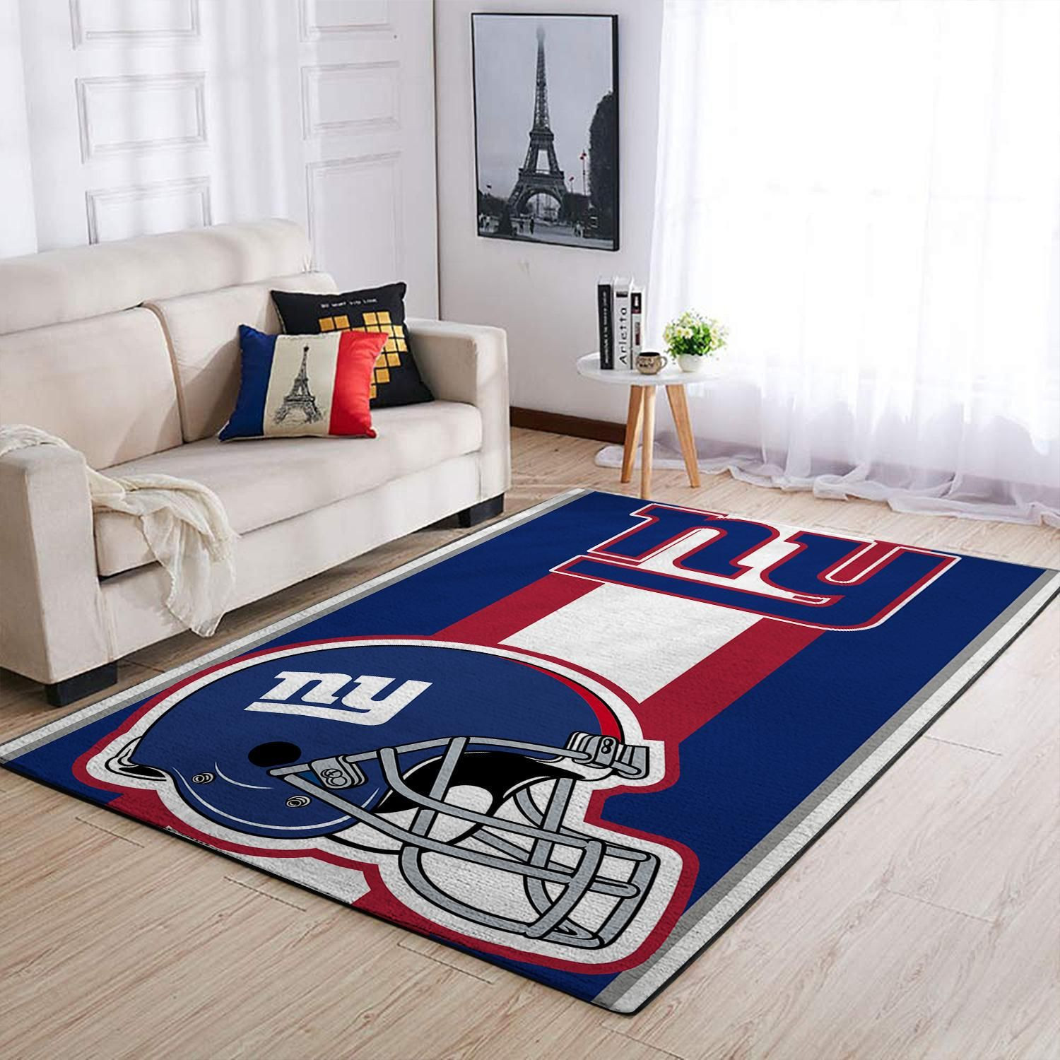New York Giants Team Logo Helmet Nice Gift Rectangle Area Rug – Full Print Carpet For Living Room & Bedroom Home Decor