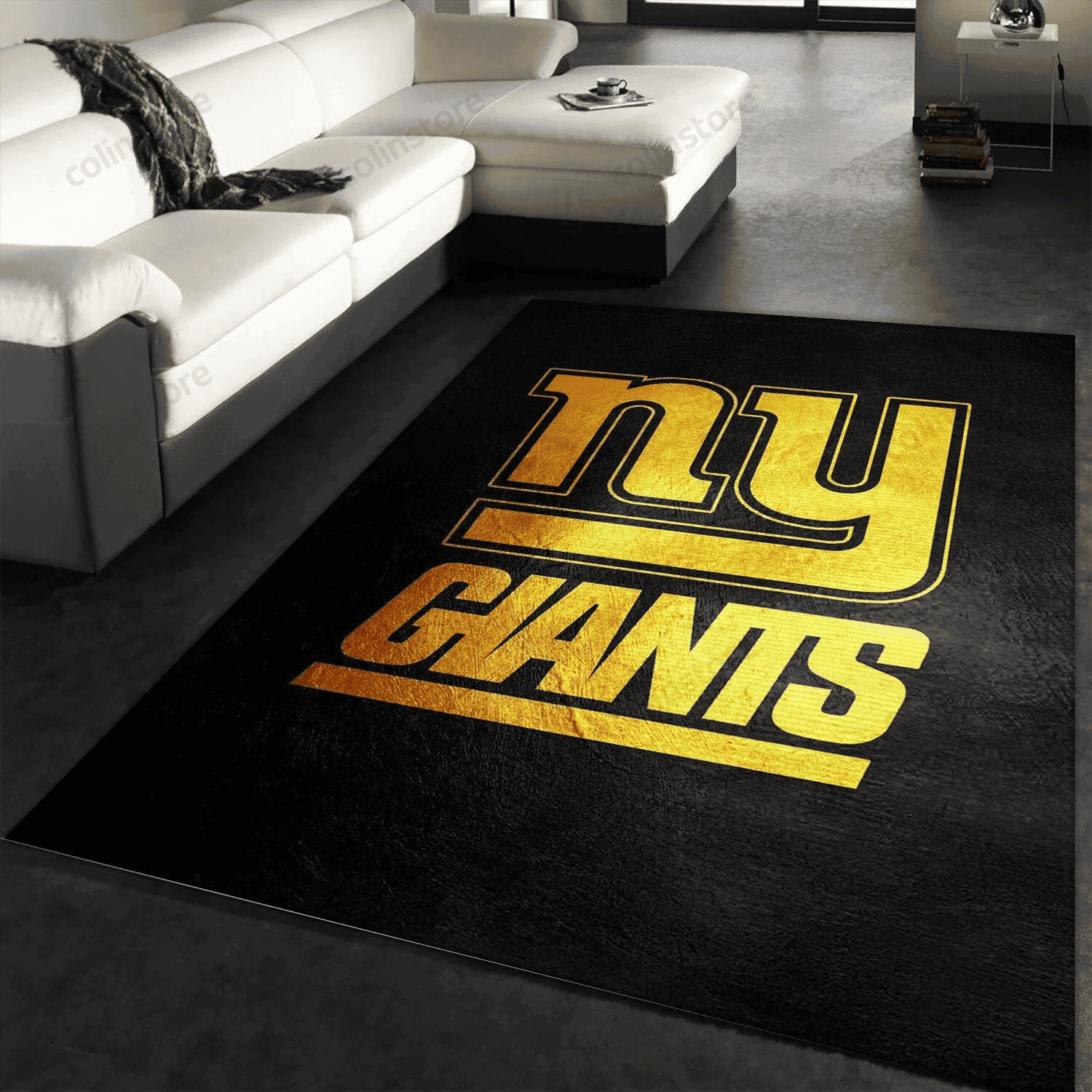 New York Giants Team Logos Rectangle Area Rug – Full Print Carpet For Living Room & Bedroom Home Decor