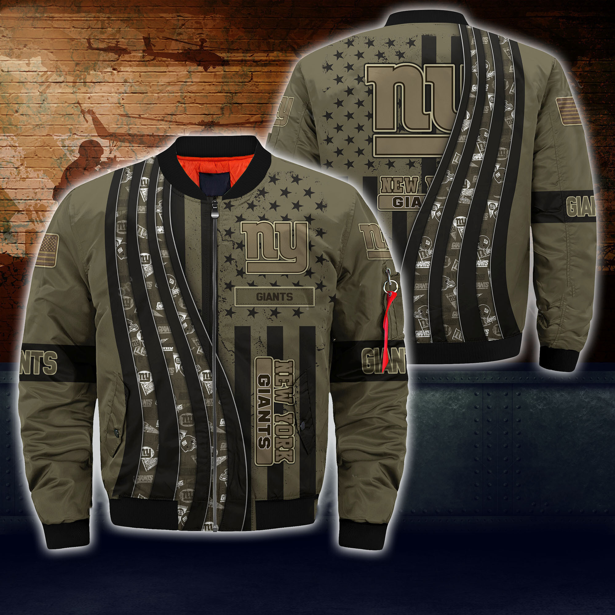 New York Giants Thick Bomber Jacket | NFL Team Jacket for Men & Women | Football Fan Gift