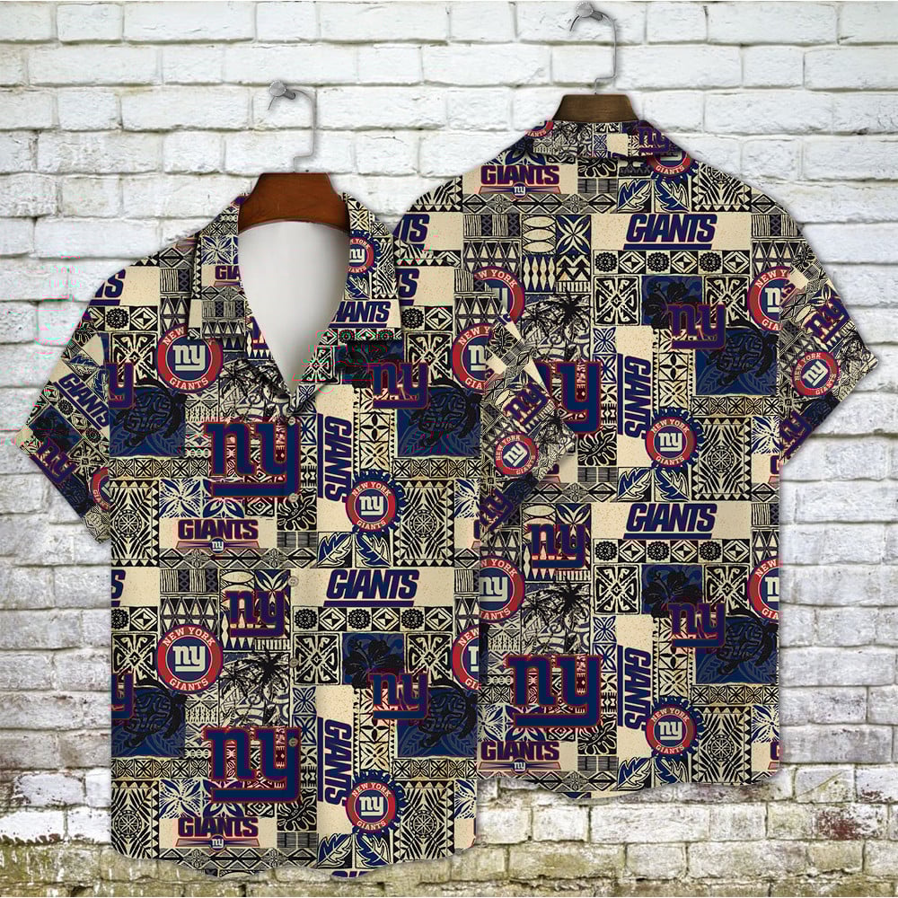 New York Giants Tribal Heritage Aloha Hawaiian Shirt for Men & Women