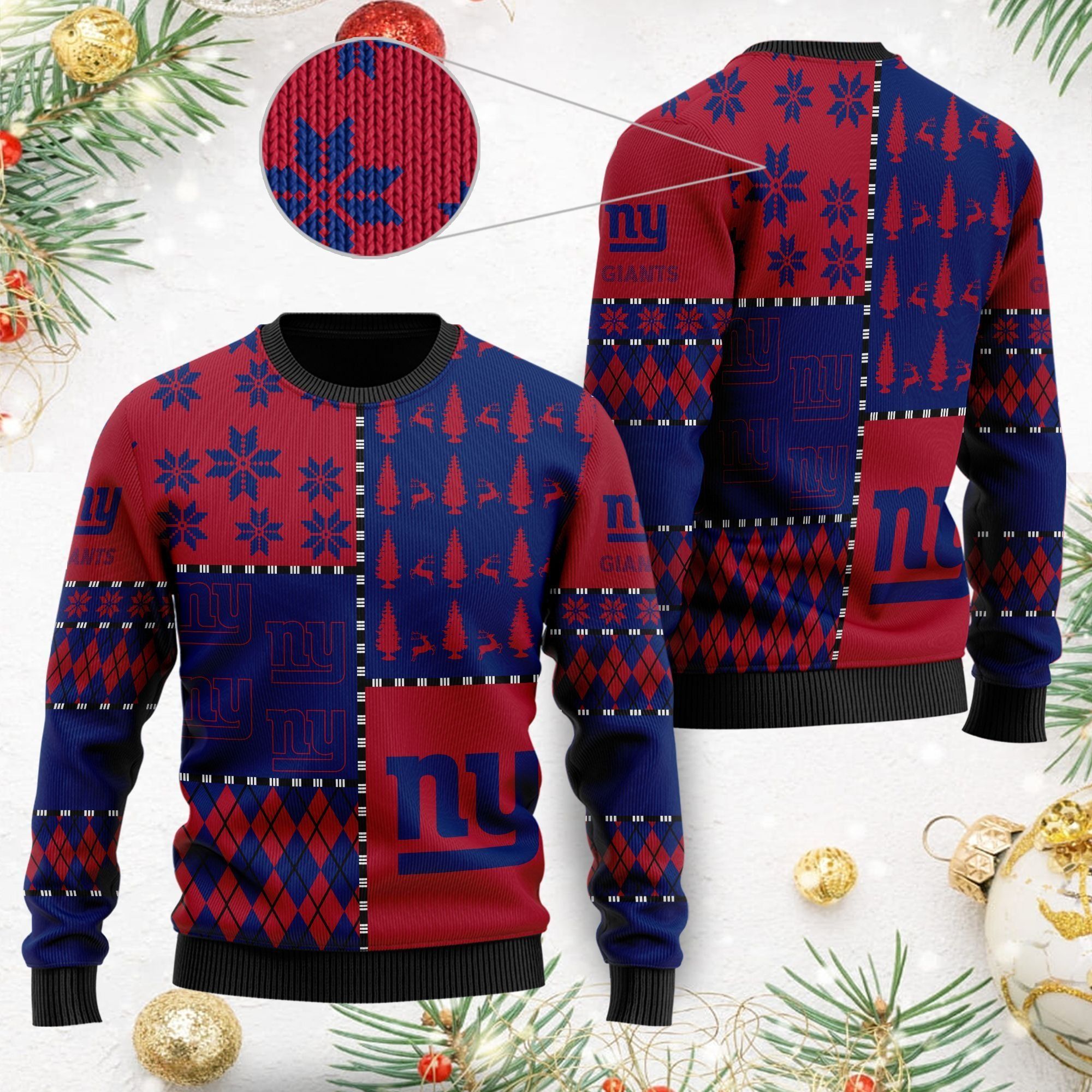 New York Giants Ugly Christmas Sweater Full Size For Sale Best Christmas Gift For Giants Fans