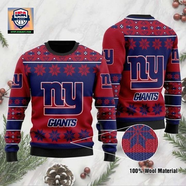 New York Giants Wool Ugly Christmas Sweater