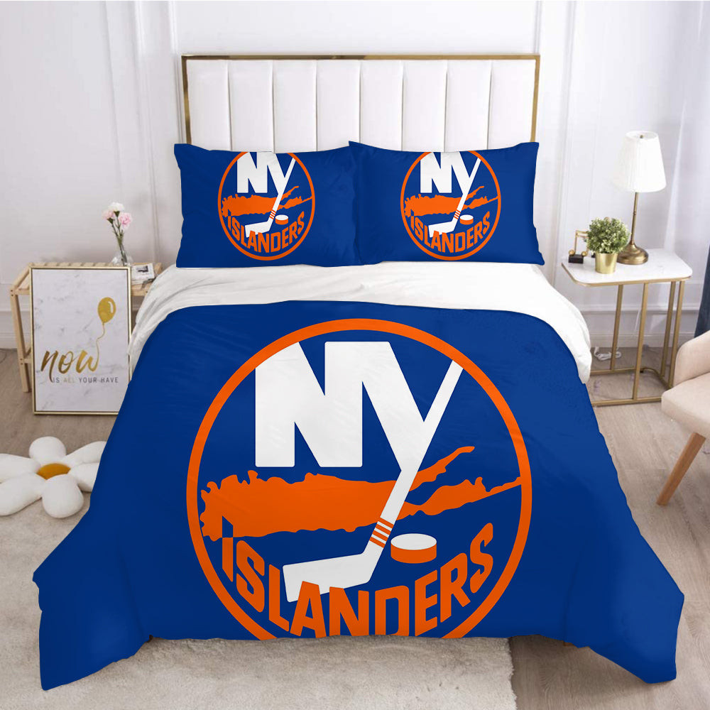 New York Islanders Hockey League 3D Printed Duvet Cover Quilt Cover Pillowcase Bedding Set Bed Linen Home Bedroom Decor