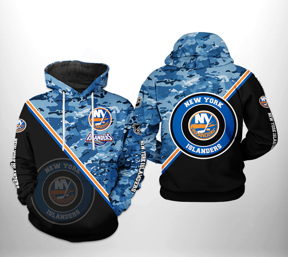 New York Islanders NHL Camo Team 3D All Over Print Hoodie & Zip Hoodie