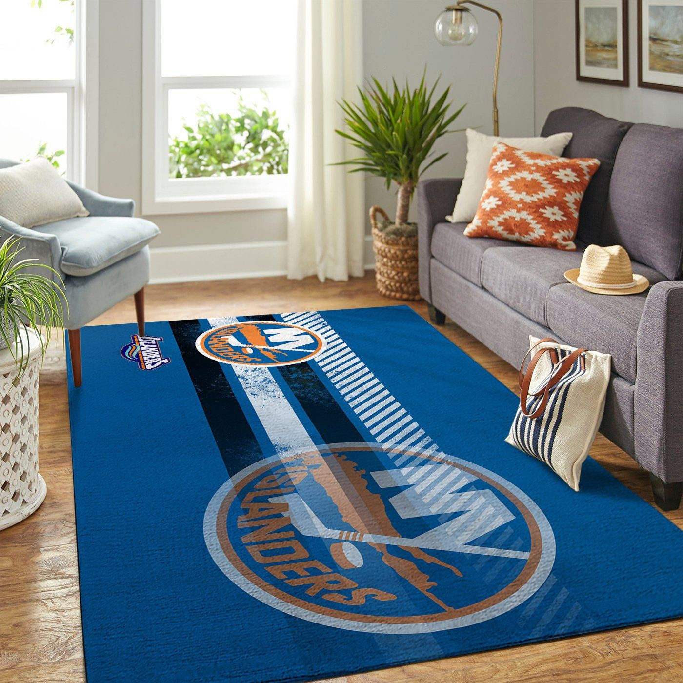 New York Islanders Team Logo Nice Gift Rectangle Area Rug – Full Print Carpet For Living Room & Bedroom Home Decor