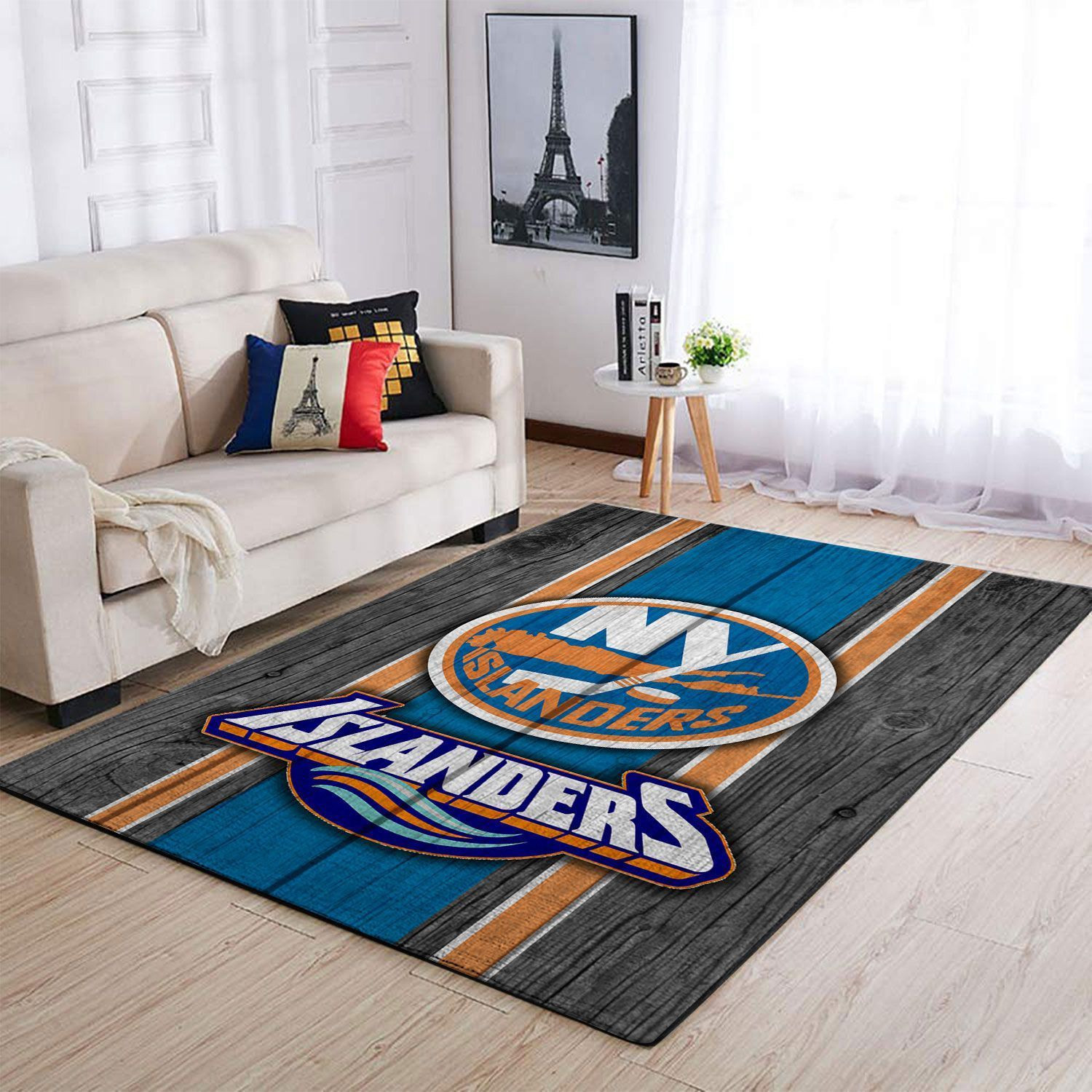 New York Islanders Team Logo Rectangle Area Rug – Full Print Carpet For Living Room & Bedroom Home Decor