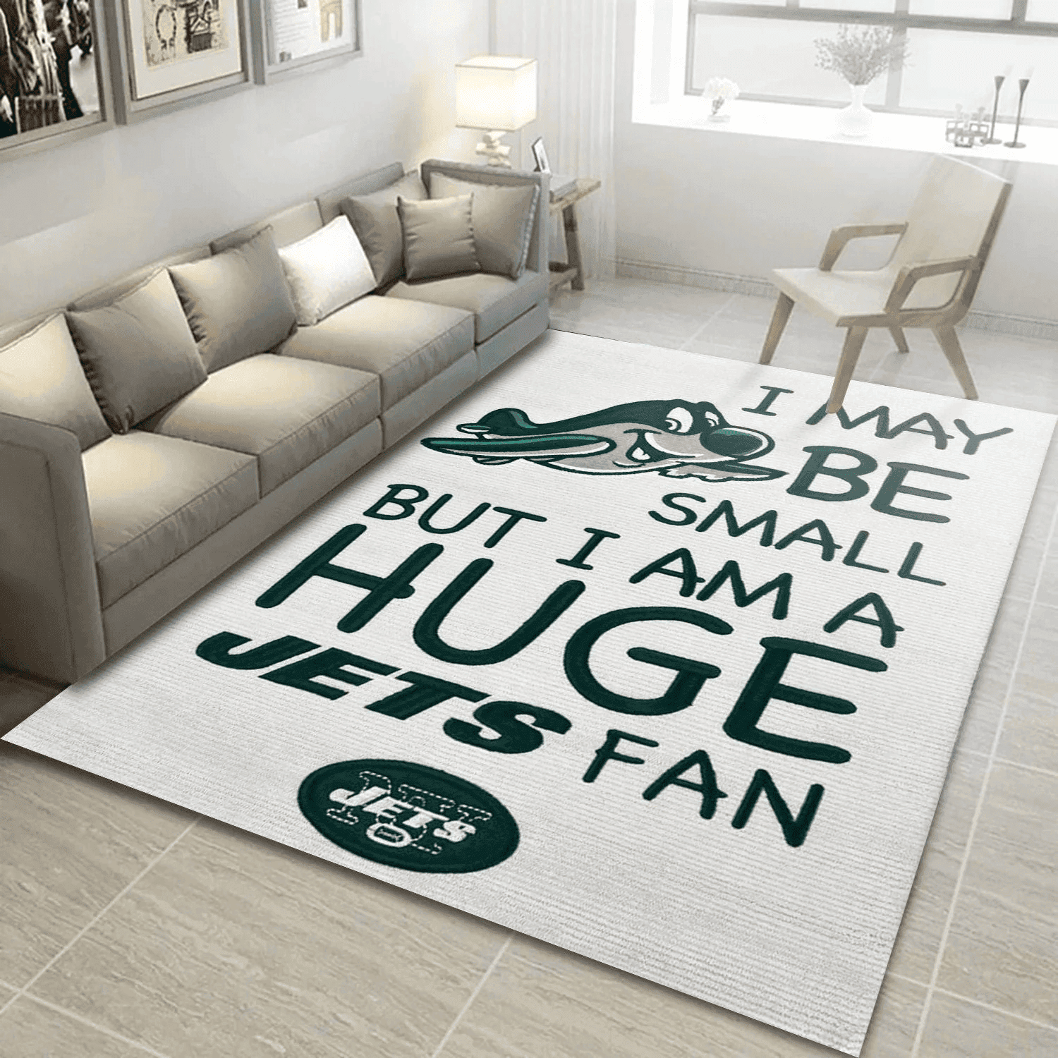 New York Jets 1960 3D Rectangle Area Rug – Full Print Carpet For Living Room & Bedroom Home Decor