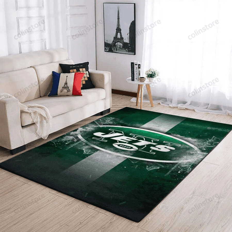 New York Jets 3D Rectangle Area Rug – Full Print Carpet For Living Room & Bedroom Home Decor