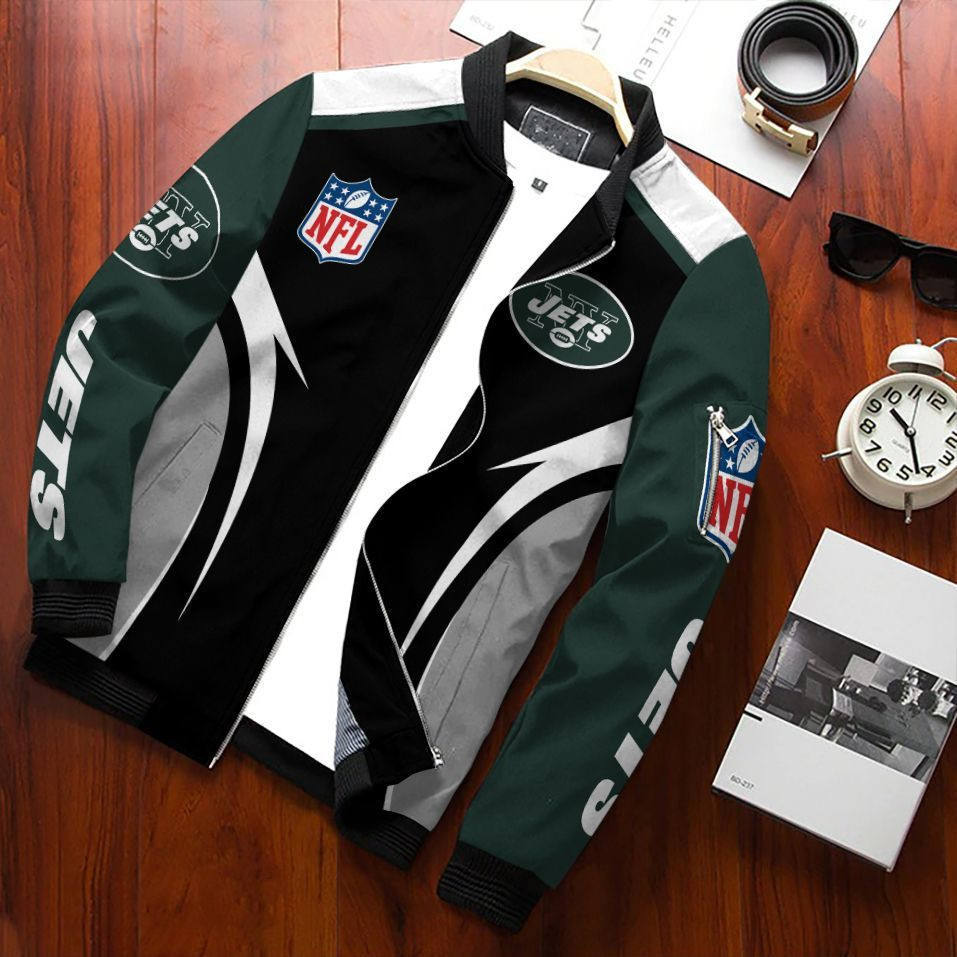 New York Jets Bomber Jacket | NFL Team Jacket for Men & Women | Football Fan Gift