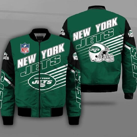 New York Jets Green Black Bomber Jacket | NFL Team Jacket for Men & Women | Football Fan Gift