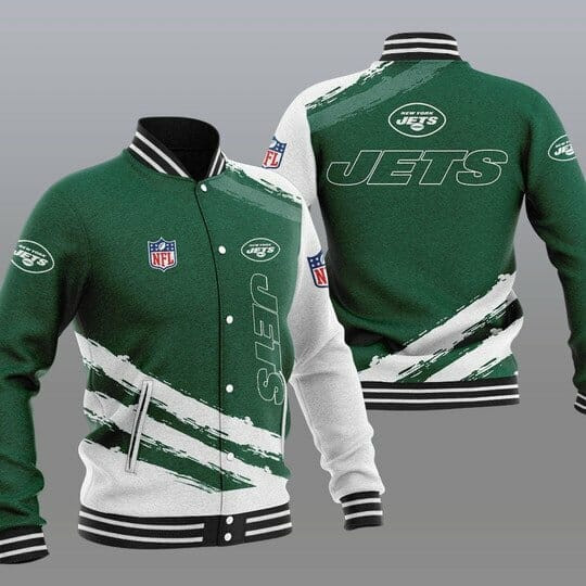 New York Jets Green White Varsity Baseball Jacket for Men & Women | NFL Team Fan Gift