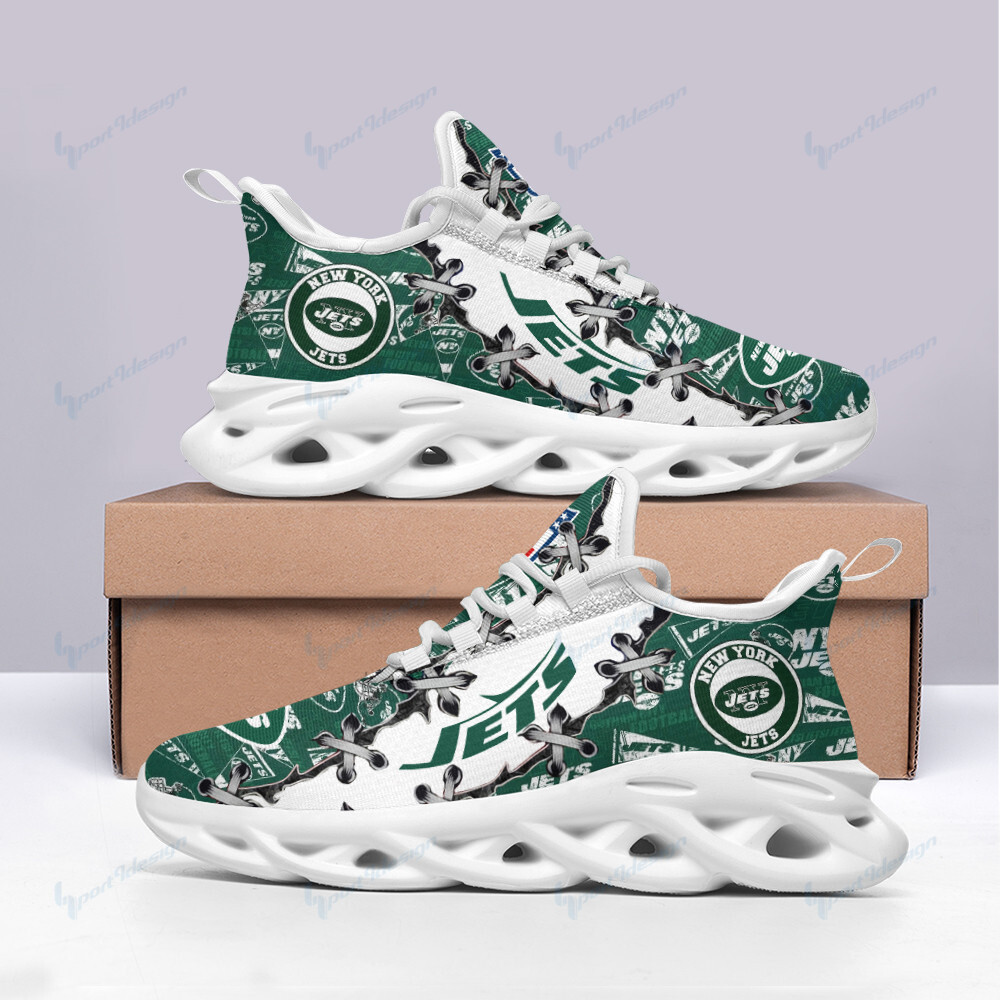 New York Jets Max Soul Shoes Sneakers for Men And Women – NFL Football Fan Shoes, Team Sneakers