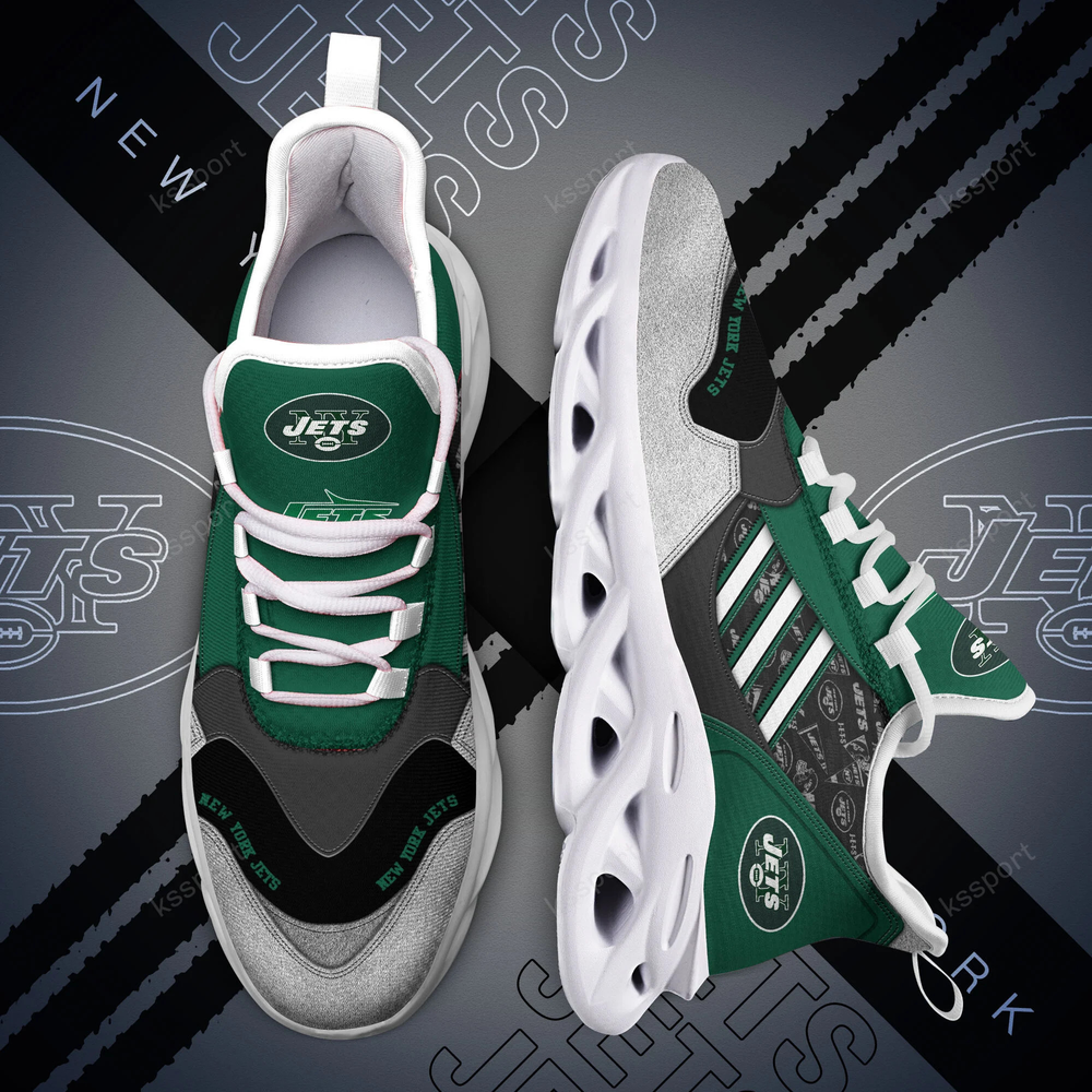 New York Jets Max Soul Shoes Sneakers for Men And Women – NFL Football Fan Shoes, Team Sneakers