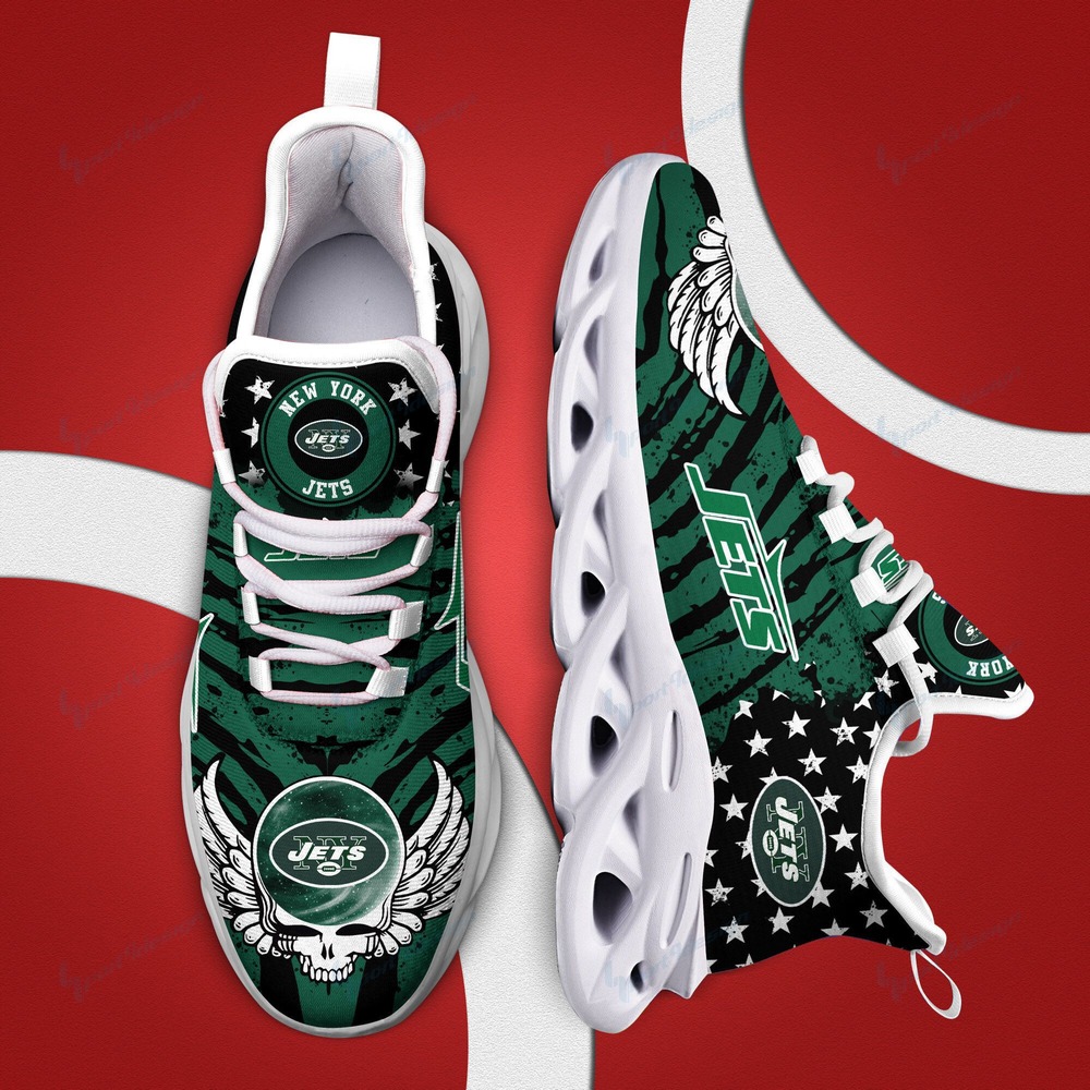 New York Jets Max Soul Shoes Sneakers for Men And Women – NFL Football Fan Shoes, Team Sneakers