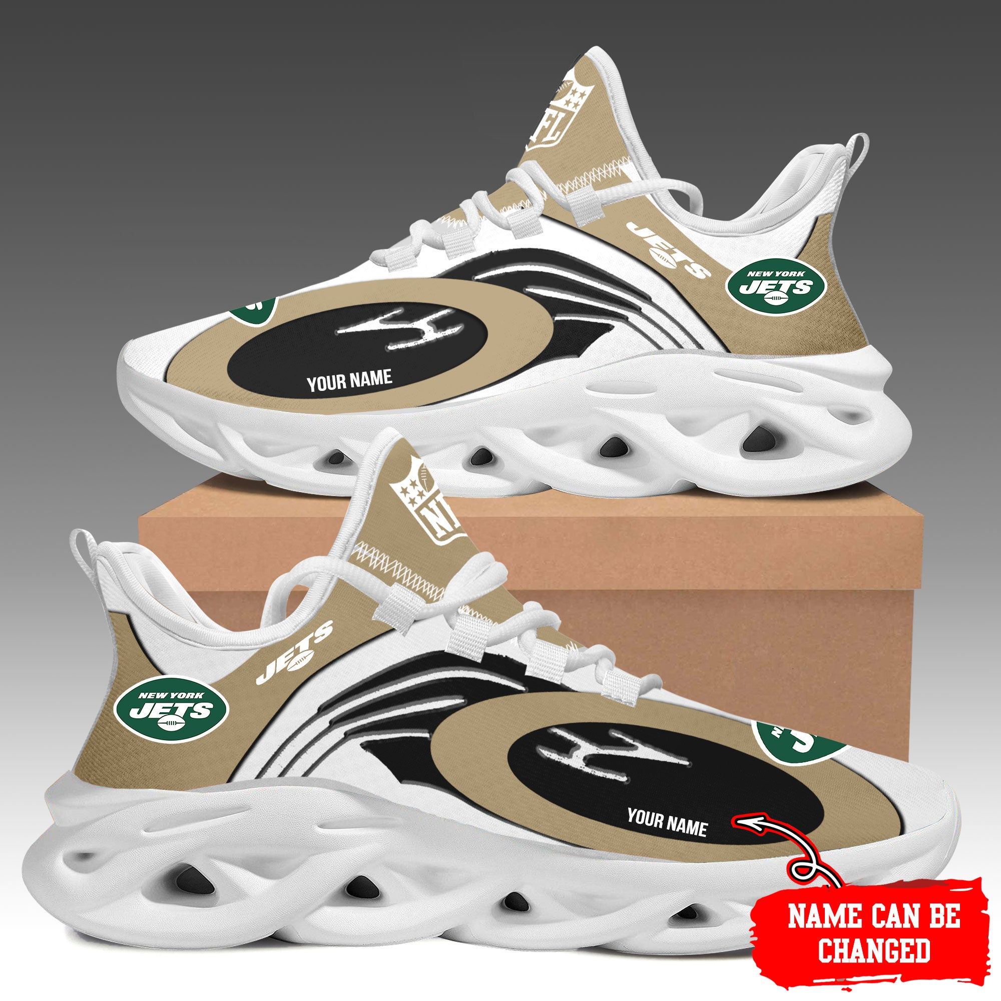 New York Jets Max Soul Shoes Sneakers for Men And Women – NFL Football Fan Shoes, Team Sneakers