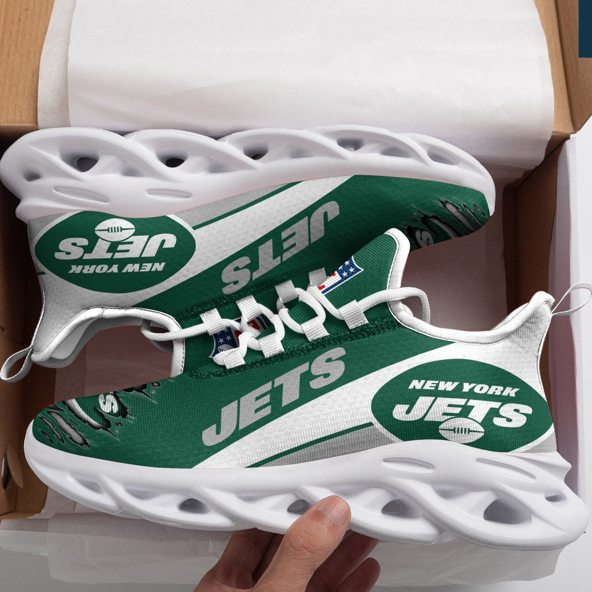 New York Jets NFL Max Soul Shoes Sneakers for Men And Women – NFL Football Fan Shoes, Team Sneakers