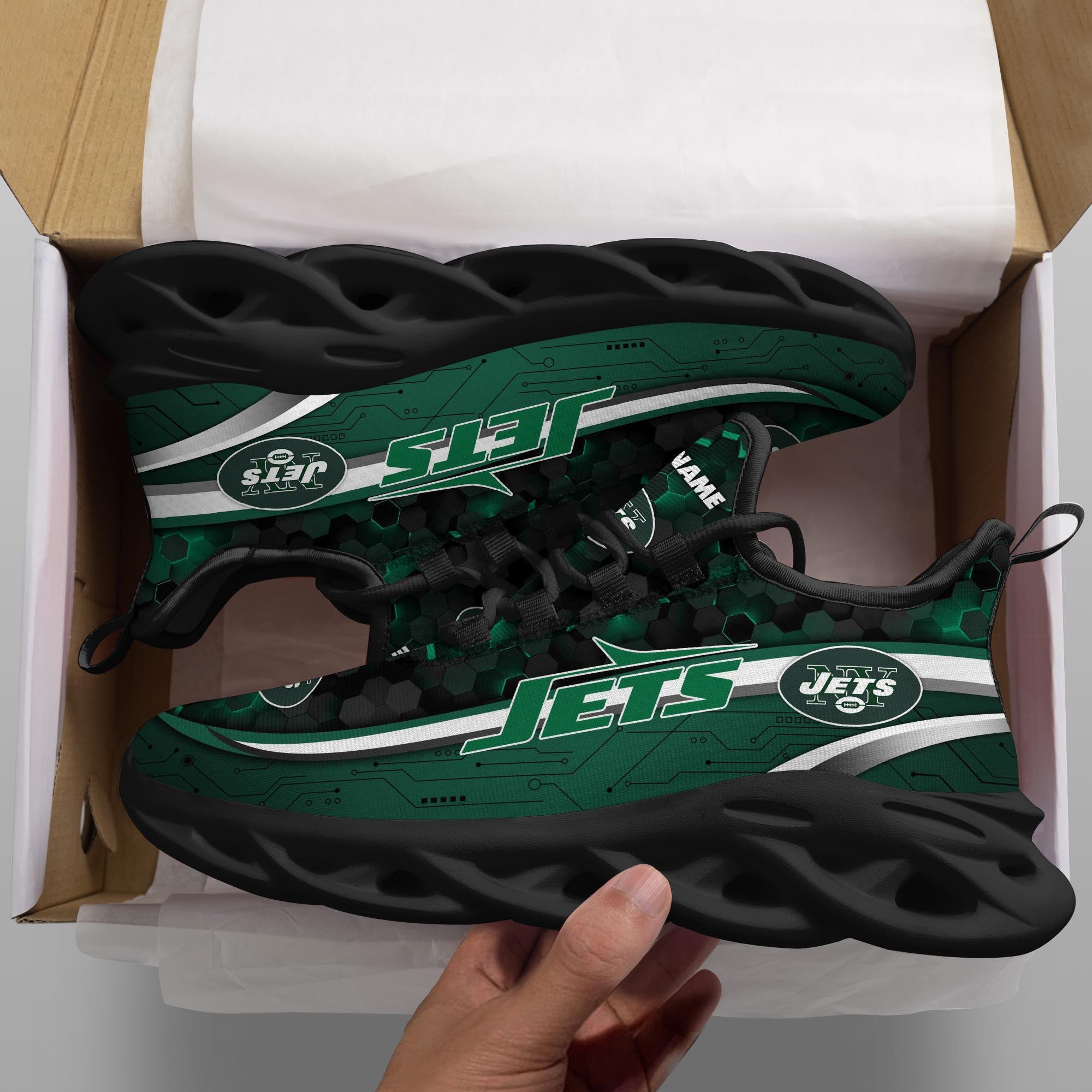 New York Jets NFL Max Soul Shoes Sneakers for Men And Women – NFL Football Fan Shoes, Team Sneakers