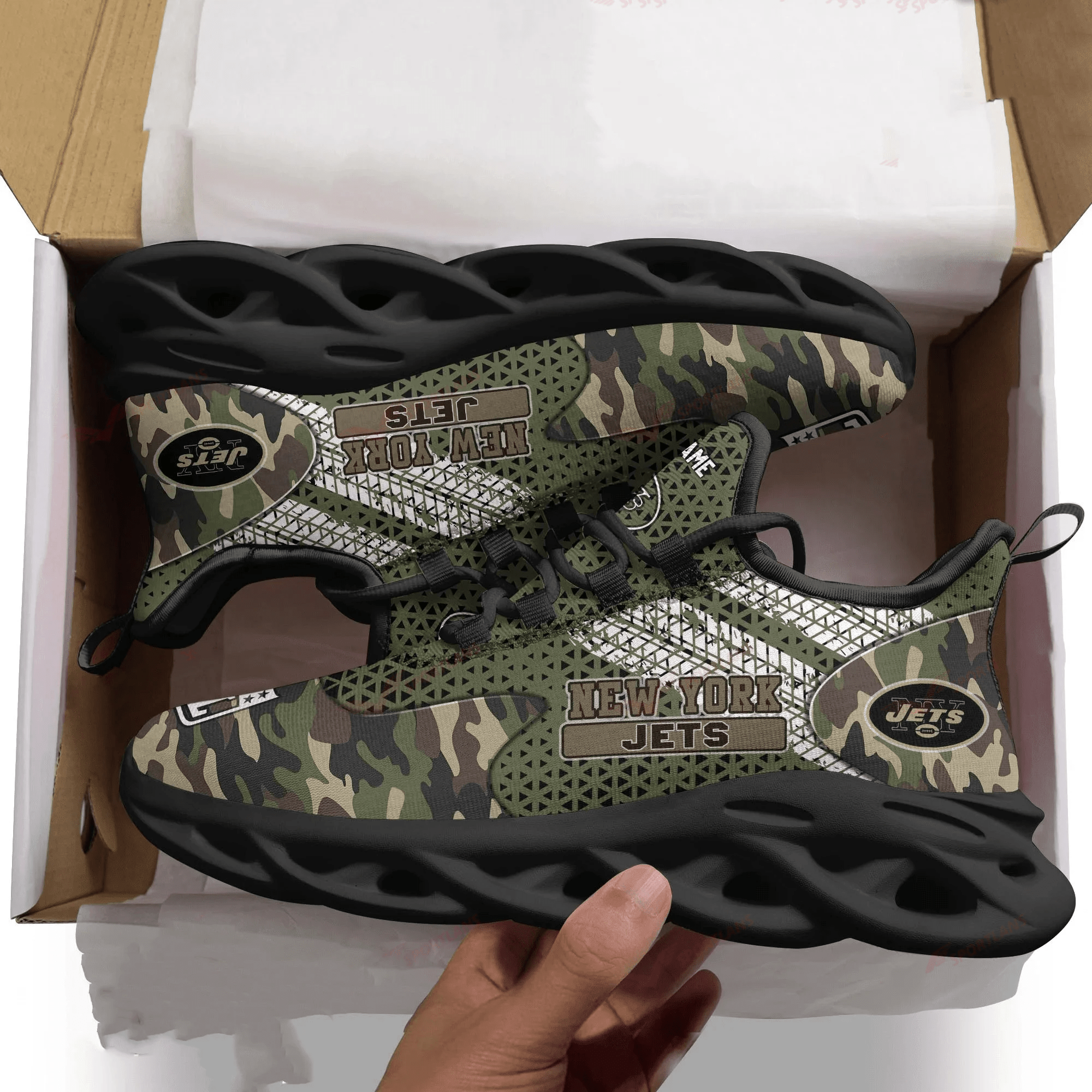 New York Jets NFL Max Soul Shoes Sneakers for Men And Women – NFL Football Fan Shoes, Team Sneakers - Image 3