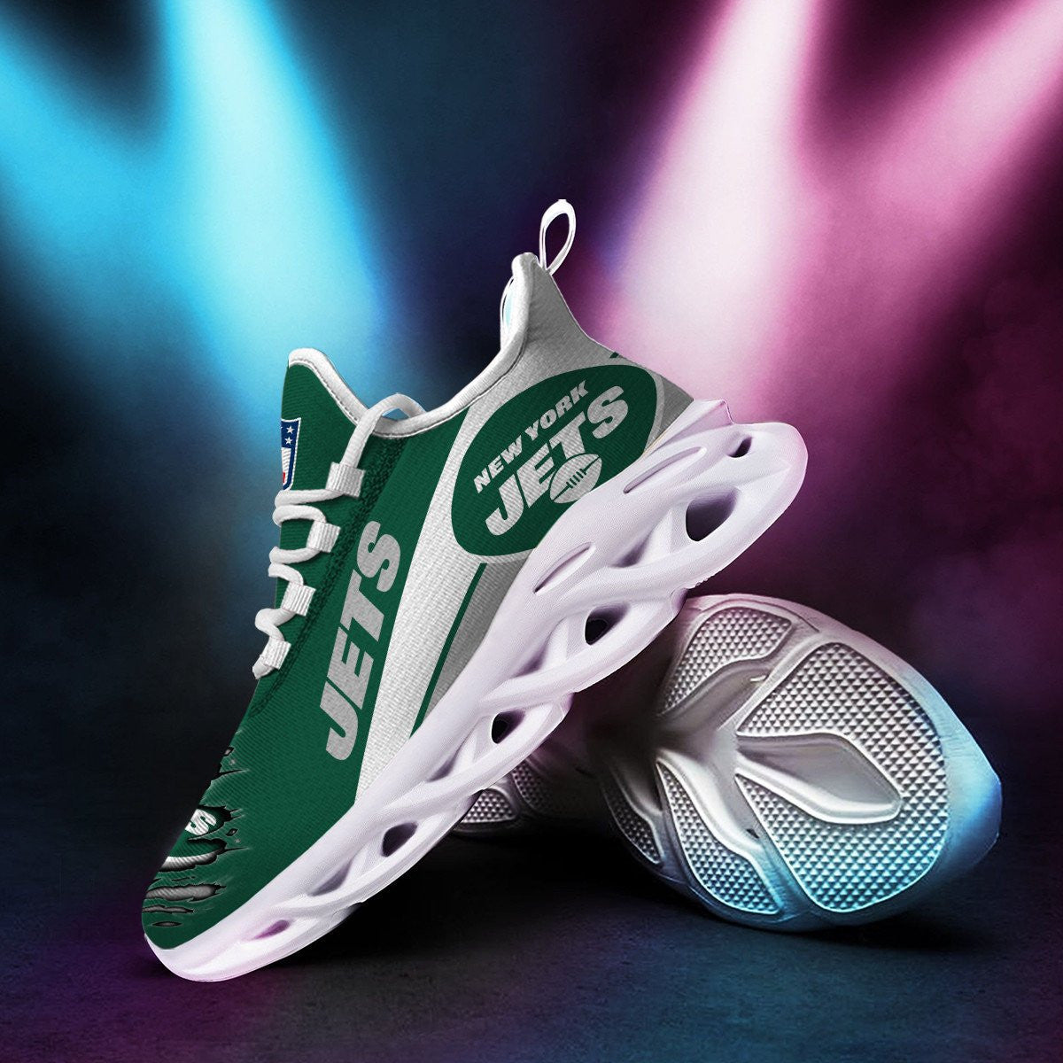 New York Jets NFL Max Soul Shoes Sneakers for Men And Women – NFL Football Fan Shoes, Team Sneakers - Image 3