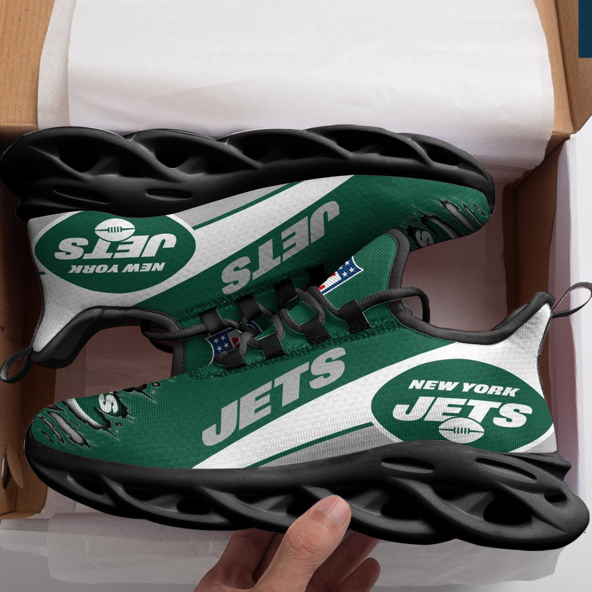 New York Jets NFL Max Soul Shoes Sneakers for Men And Women – NFL Football Fan Shoes, Team Sneakers - Image 4