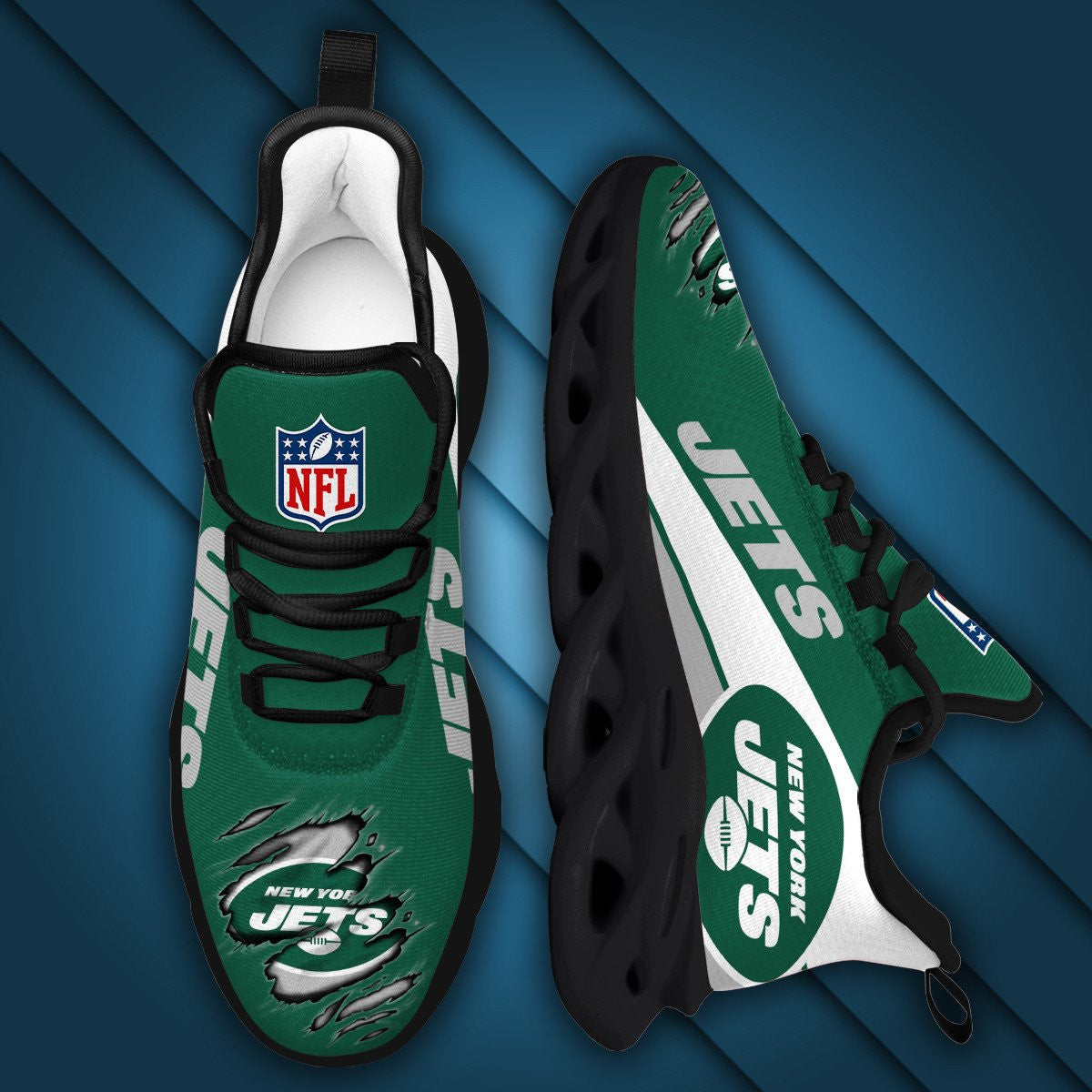 New York Jets NFL Max Soul Shoes Sneakers for Men And Women – NFL Football Fan Shoes, Team Sneakers - Image 5