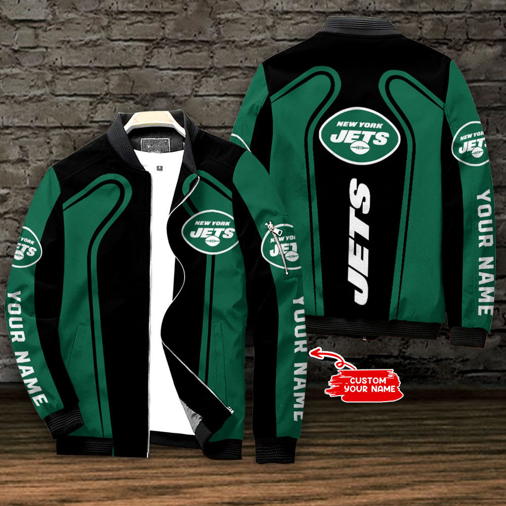 New York Jets Personalized Bomber Jacket | NFL Team Jacket for Men & Women | Football Fan Gift
