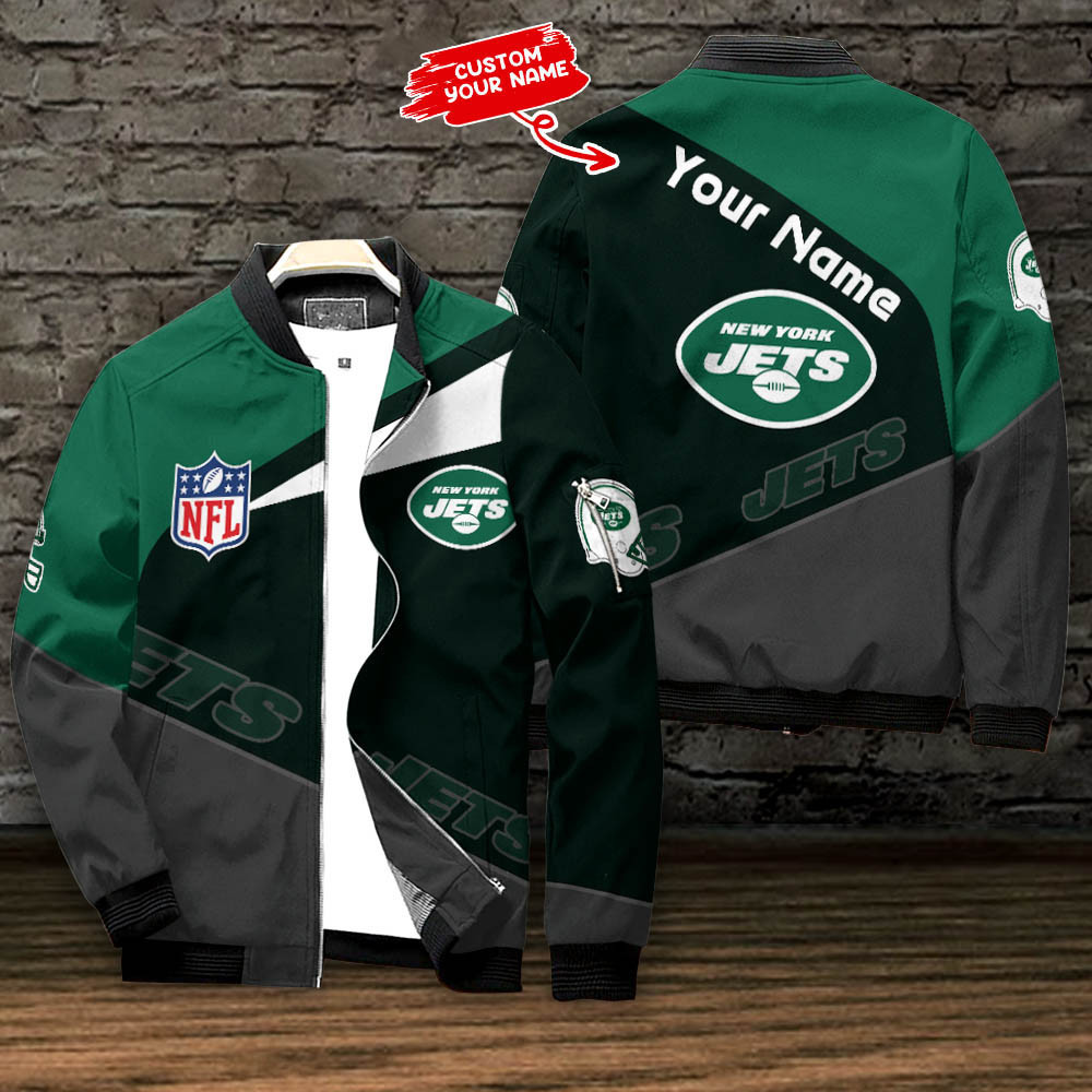 New York Jets Personalized Bomber Jacket | NFL Team Jacket for Men & Women | Football Fan Gift