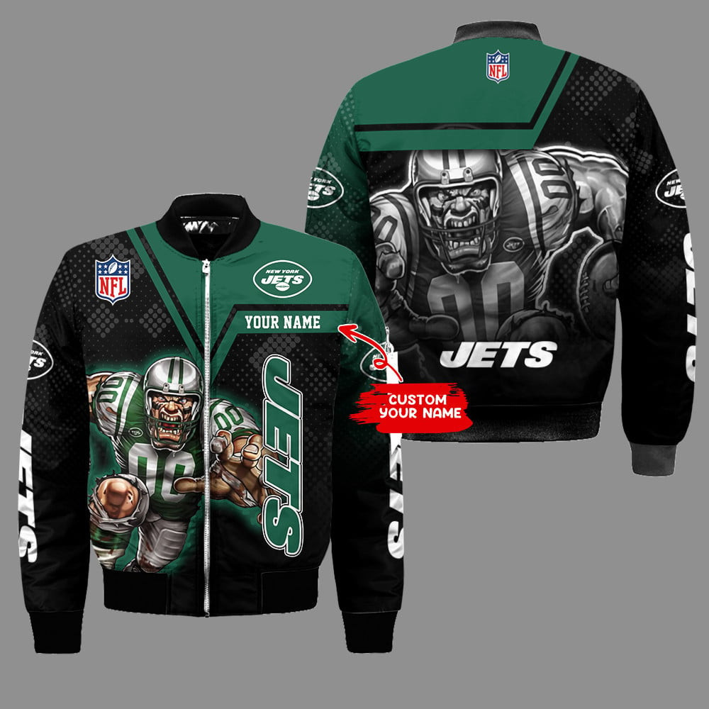 New York Jets Personalized Thick Bomber Jacket | NFL Team Jacket for Men & Women | Football Fan Gift