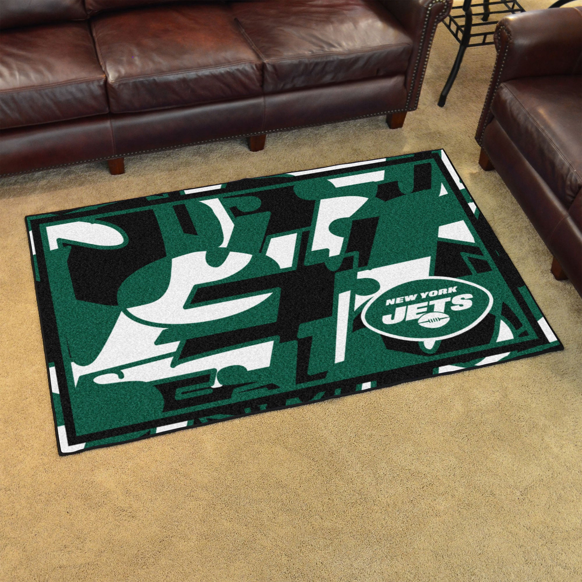 New York Jets Plush Rectangle Area Rug – Full Print Carpet For Living Room & Bedroom Home Decor