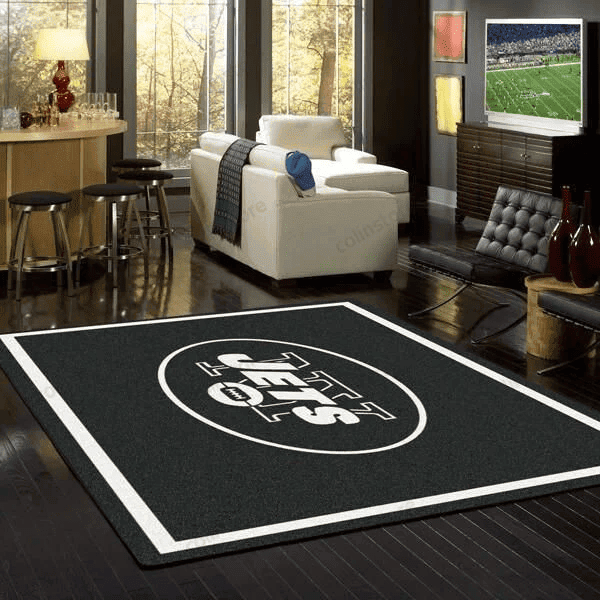 New York Jets Rectangle Area Rug – Full Print Carpet For Living Room & Bedroom Home Decor