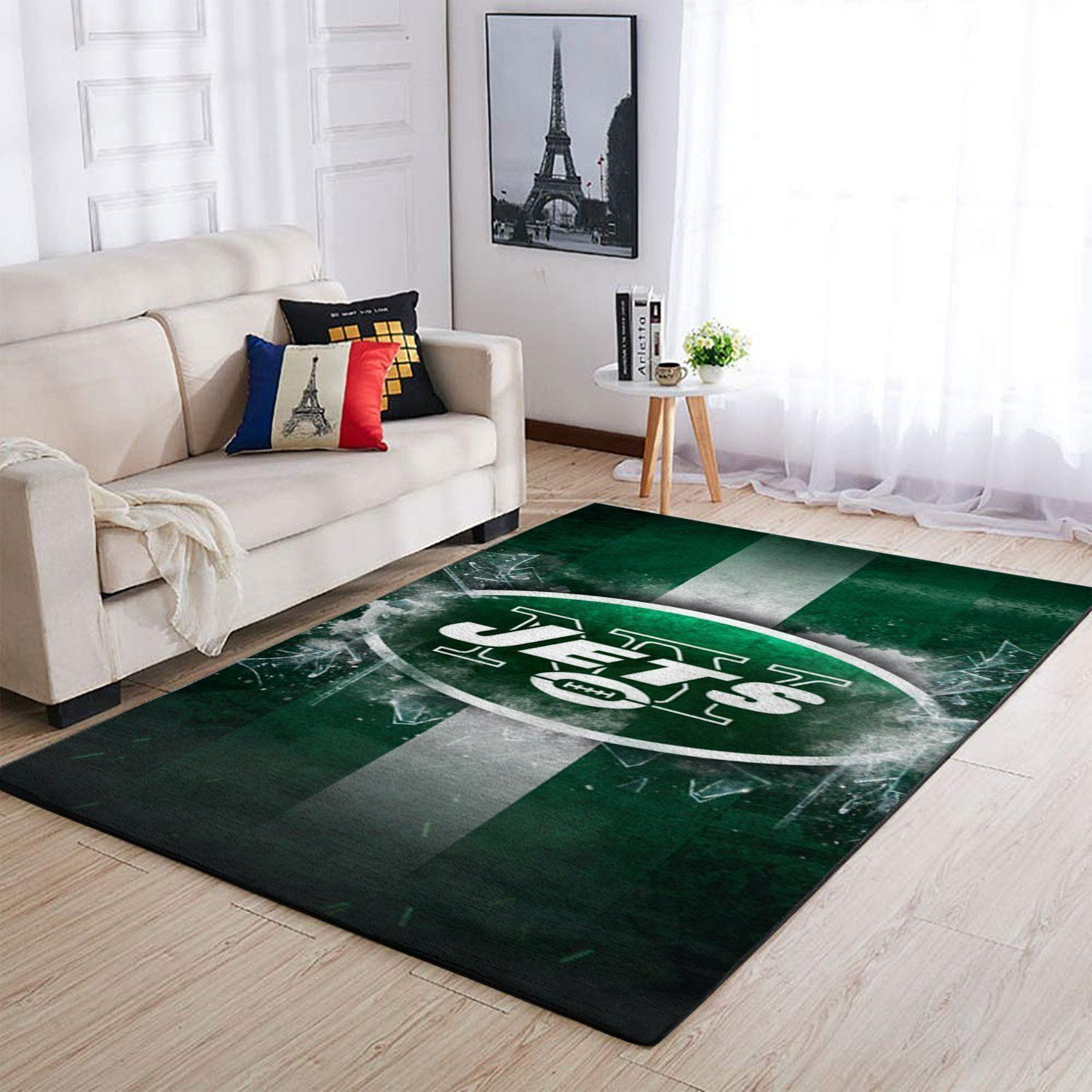 New York Jets Rectangle Area Rug – Full Print Carpet For Living Room & Bedroom Home Decor