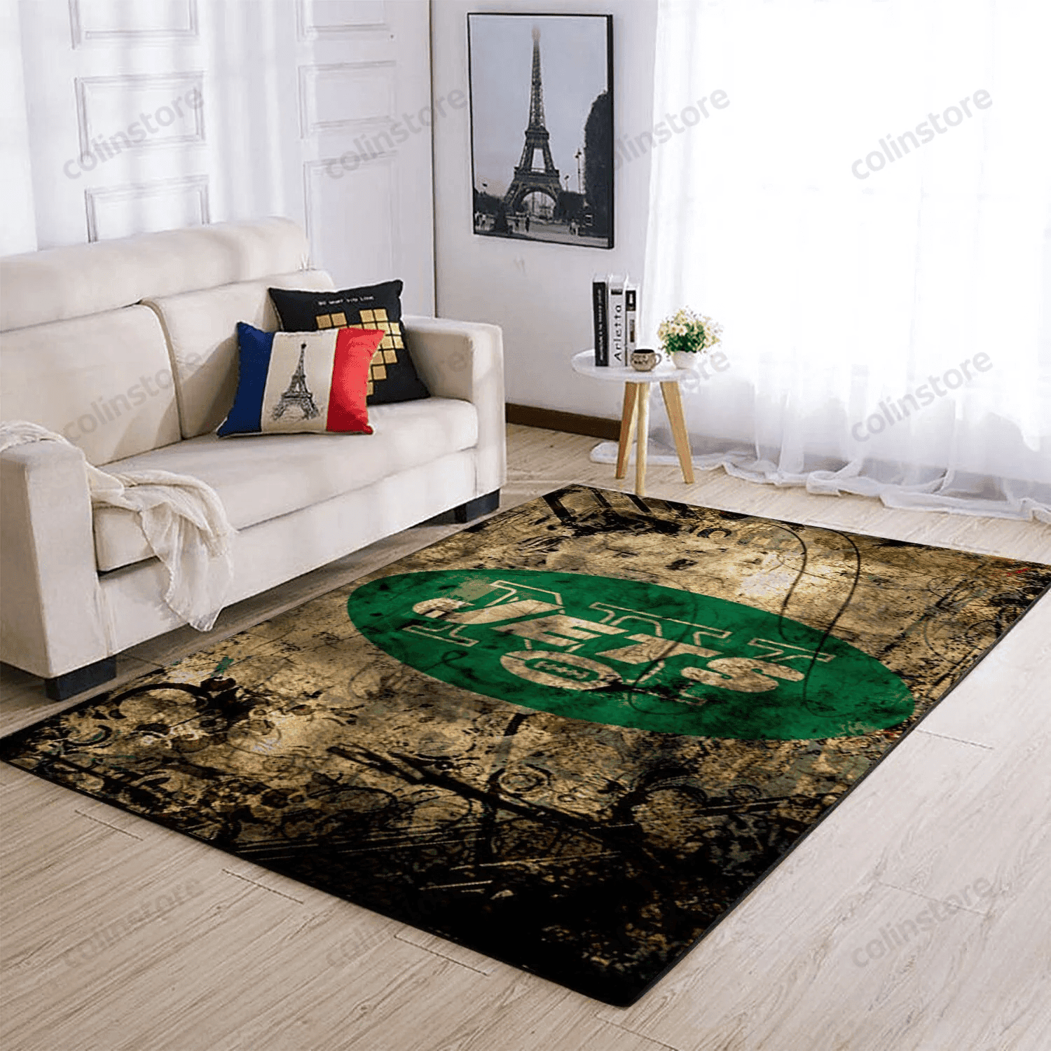 New York Jets Rectangle Area Rug – Full Print Carpet For Living Room & Bedroom Home Decor