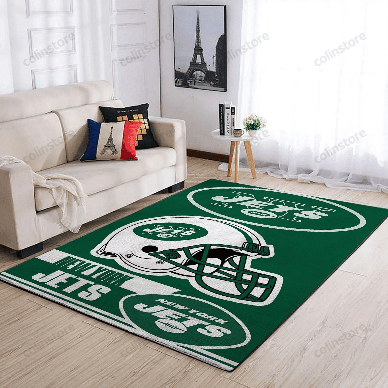 New York Jets Team Logo Helmet Nice Gift Rectangle Area Rug – Full Print Carpet For Living Room & Bedroom Home Decor