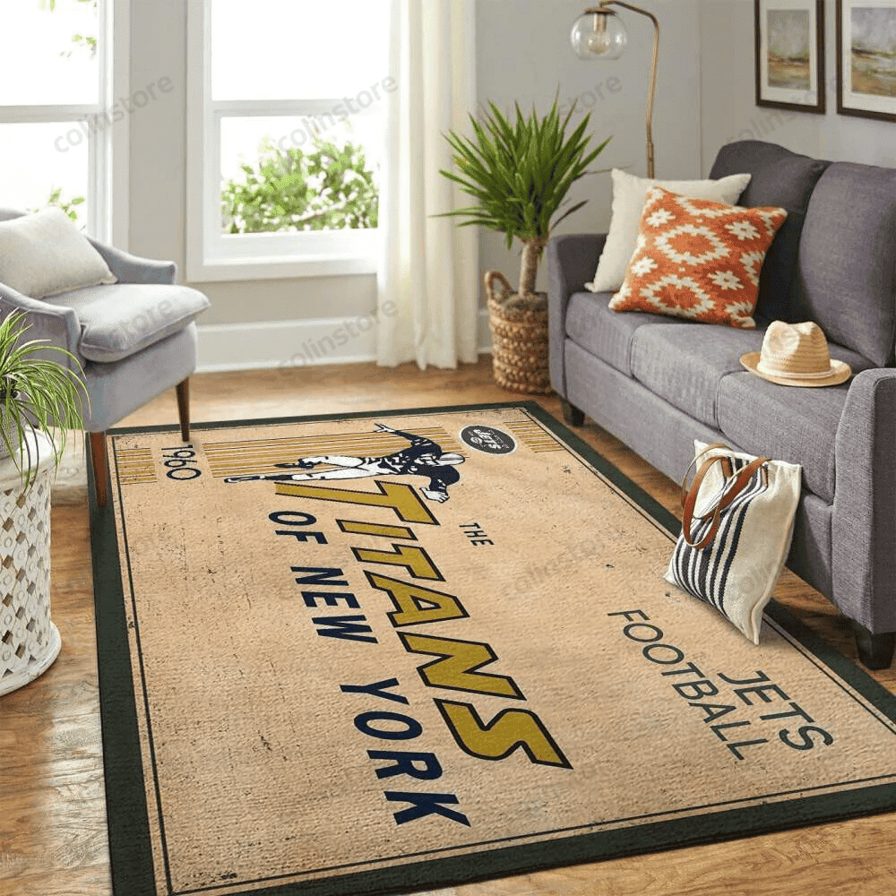 New York Jets Team Logo Rectangle Area Rug – Full Print Carpet For Living Room & Bedroom Home Decor