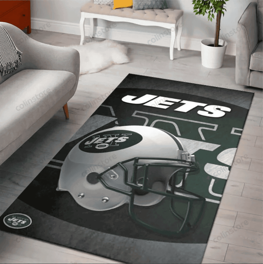 New York Jets Team Rectangle Area Rug – Full Print Carpet For Living Room & Bedroom Home Decor