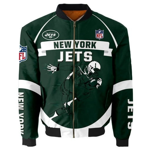 New York Jets Thick Bomber Jacket | NFL Team Jacket for Men & Women | Football Fan Gift