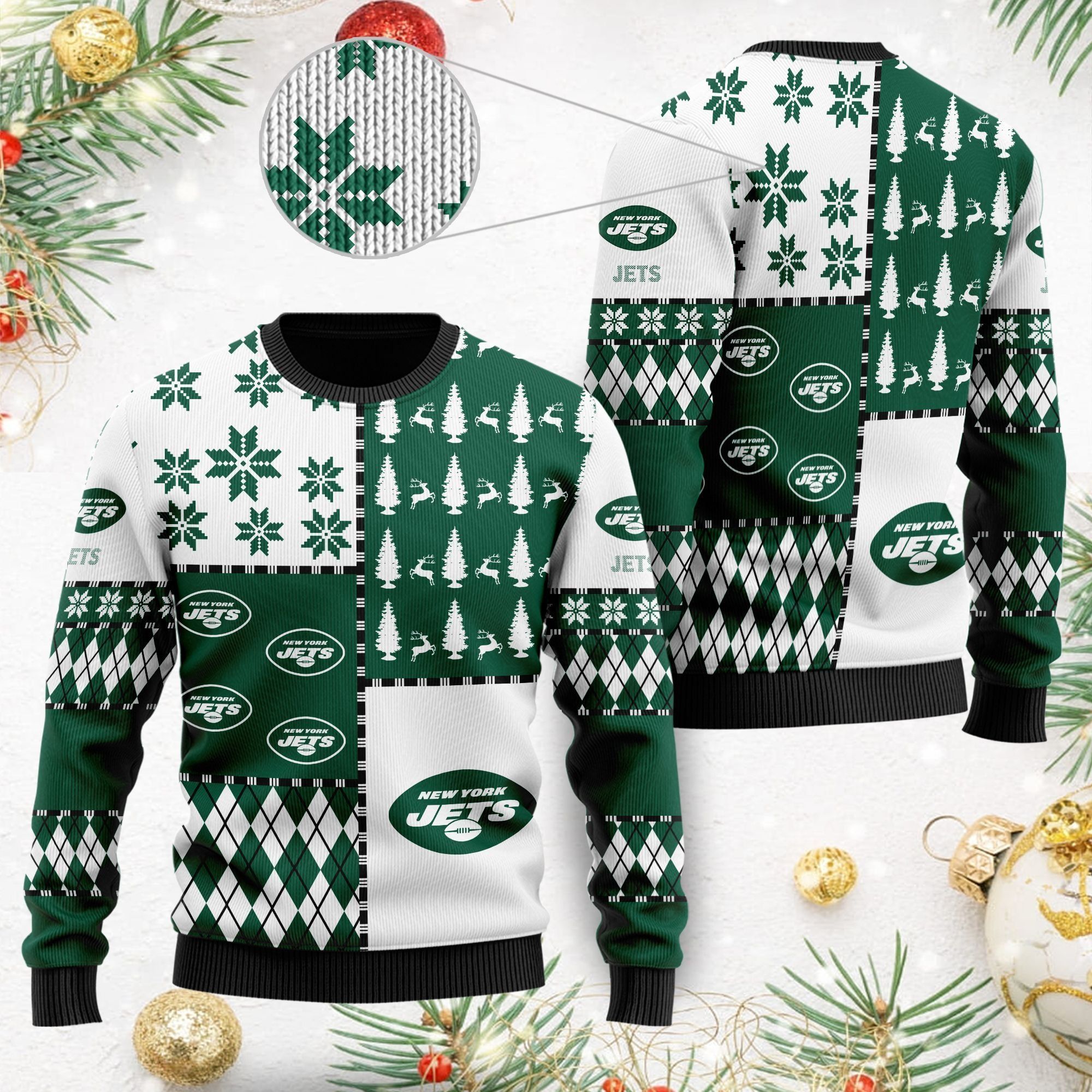 New York Jets Ugly Christmas Sweater Full Size For Sale Best Christmas Gift For Jets Fans