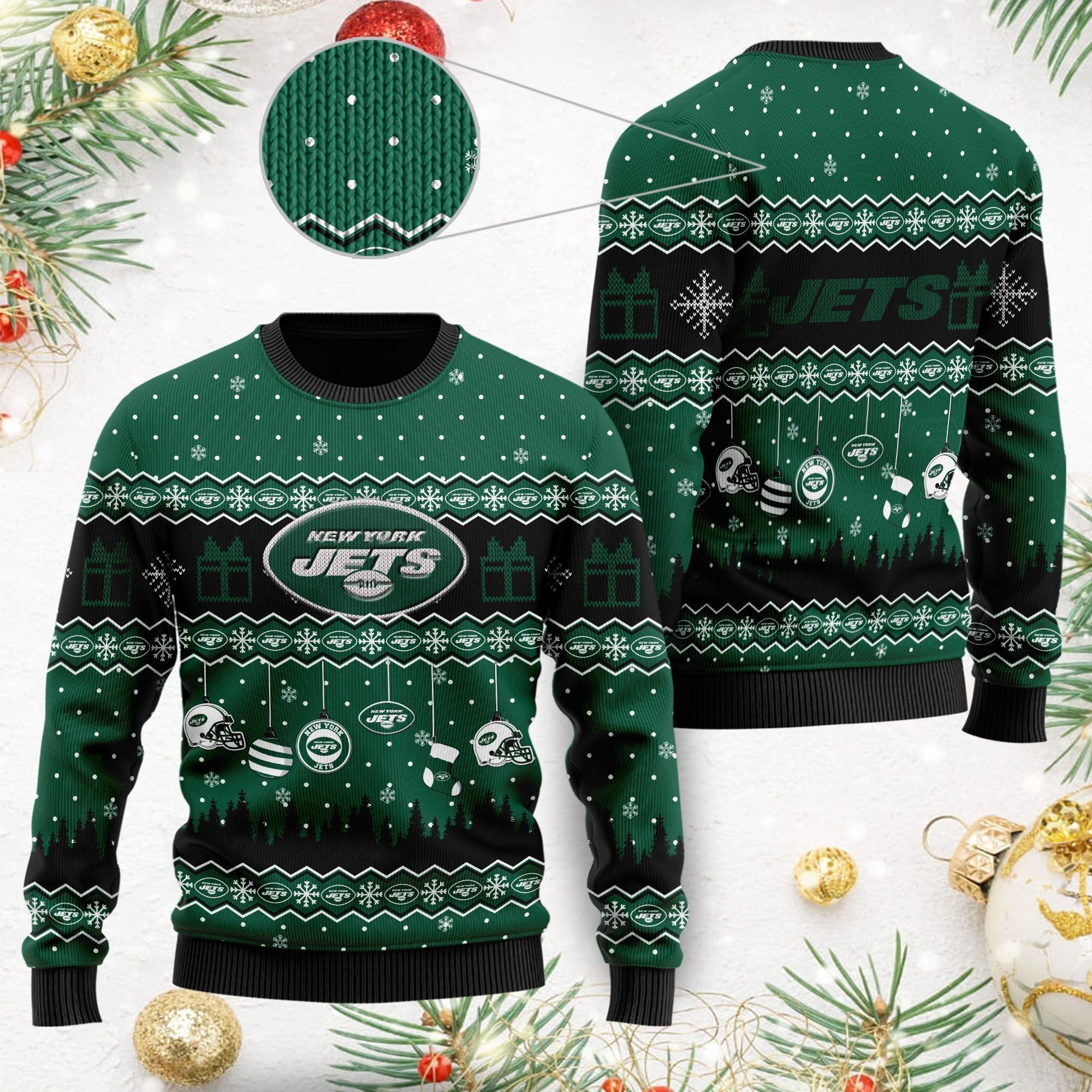 New York Jets Wool Logo Ugly Christmas Sweater NFL Fans On Xmas Days