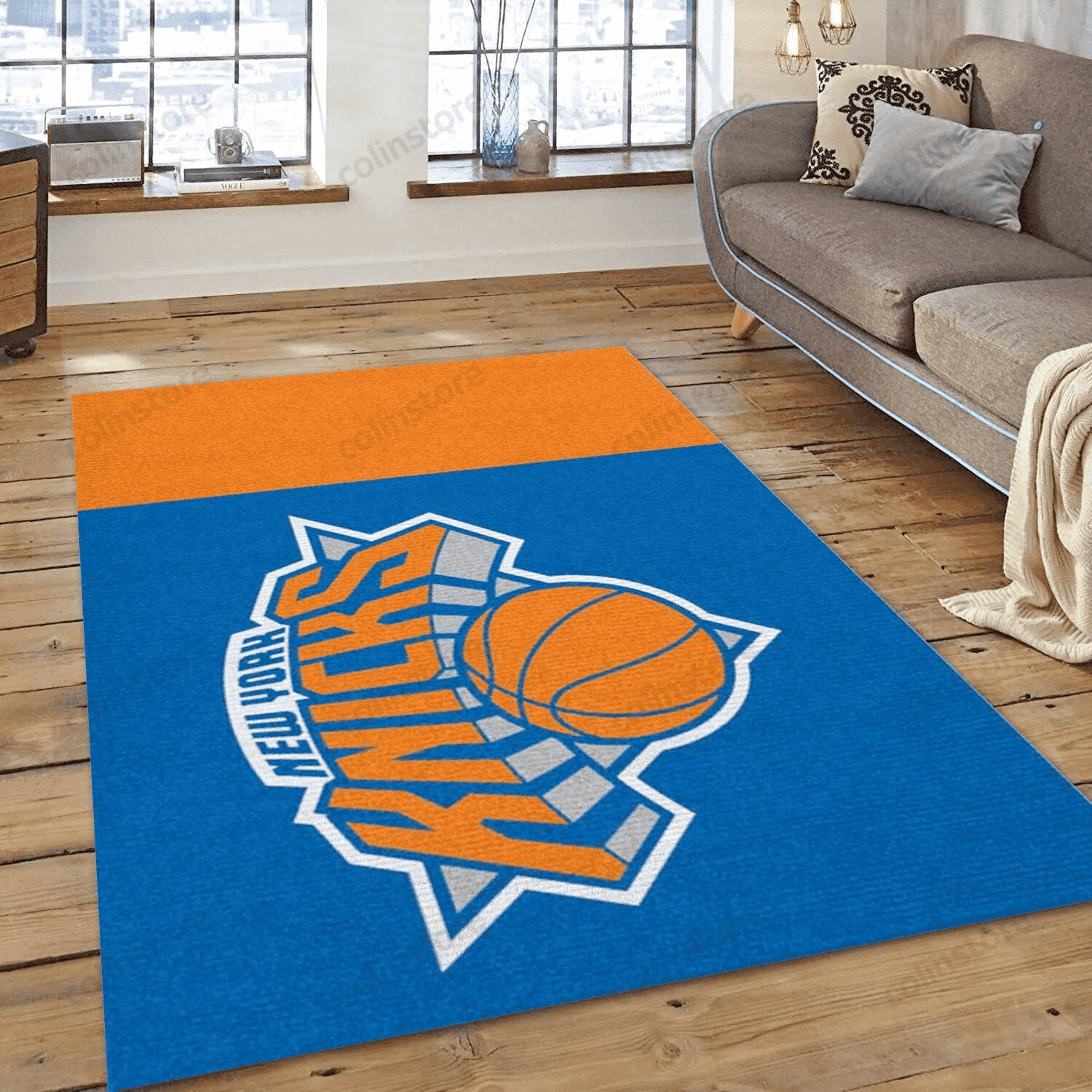 New York Knicks 3D Rectangle Area Rug – Full Print Carpet For Living Room & Bedroom Home Decor
