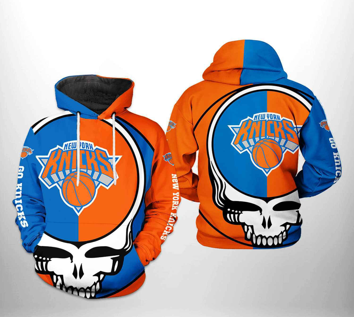 New York Knicks NBA Grateful Dead 3D All Over Print Hoodie & Zip Hoodie