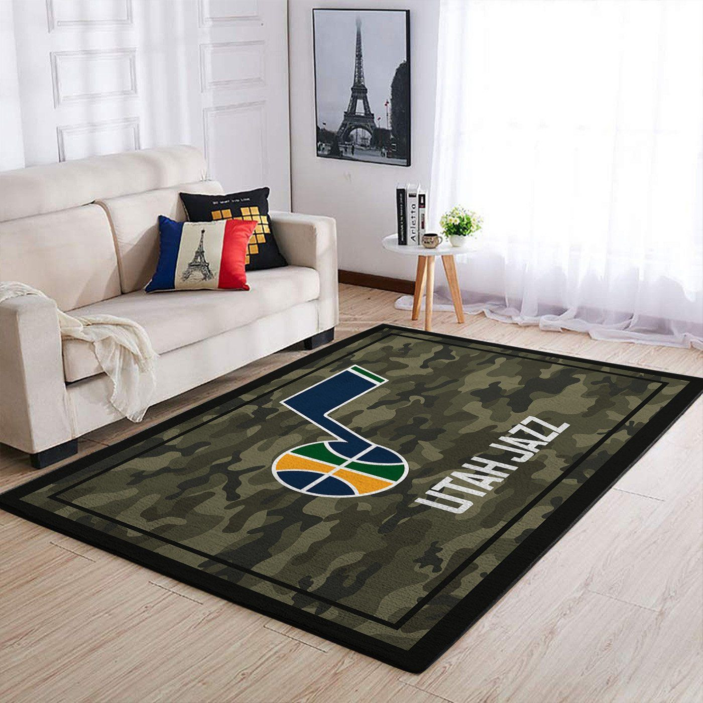 New York Knicks Team Logo Camo Rectangle Area Rug – Full Print Carpet For Living Room & Bedroom Home Decor