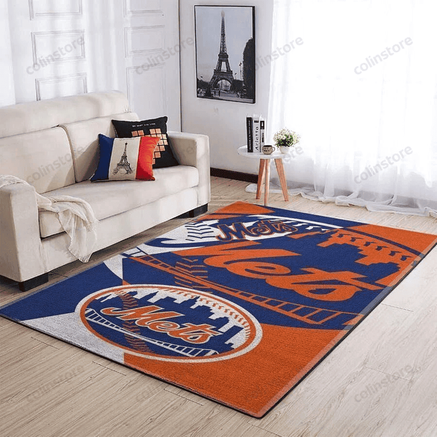 New York Mets 3D Rectangle Area Rug – Full Print Carpet For Living Room & Bedroom Home Decor