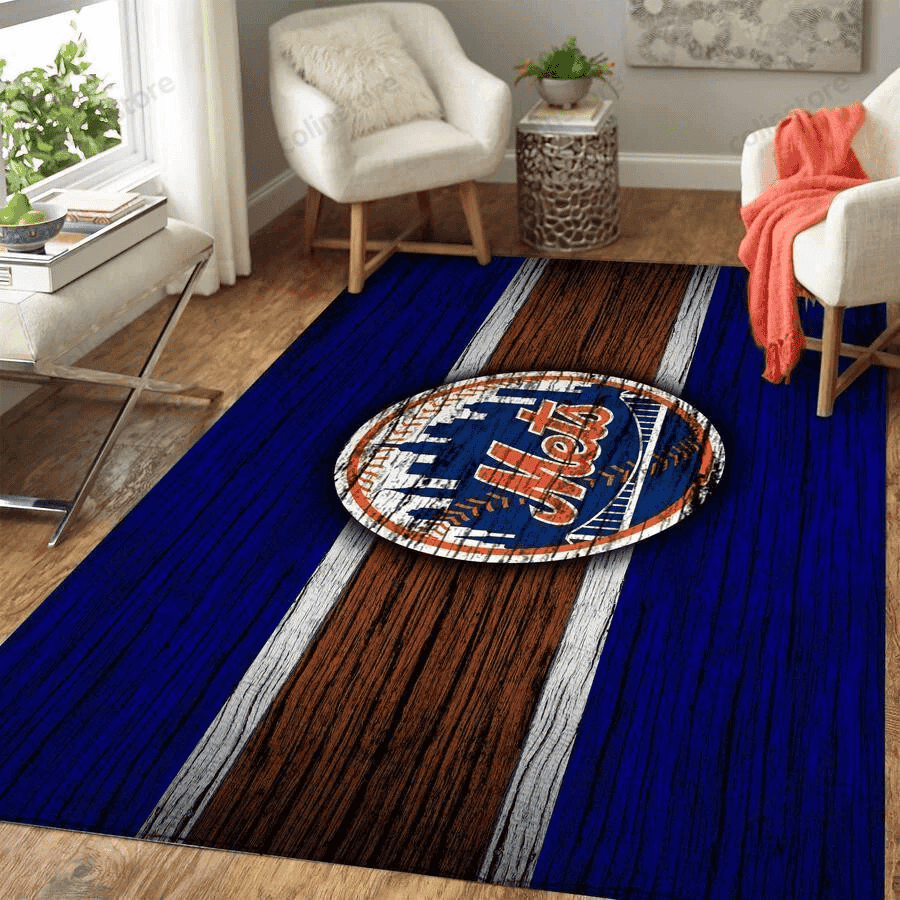 New York Mets 3D Rectangle Area Rug – Full Print Carpet For Living Room & Bedroom Home Decor