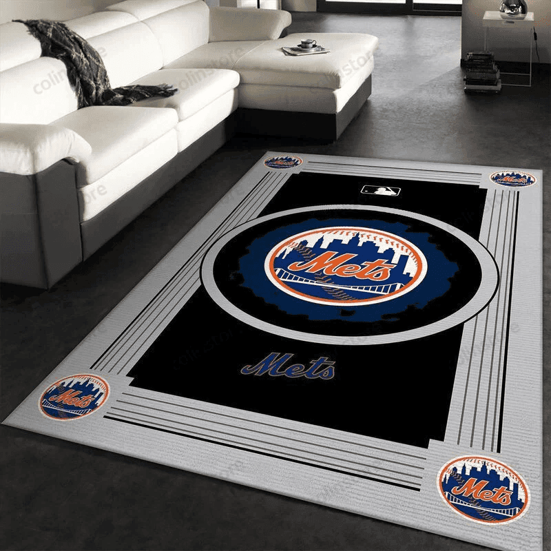 New York Mets 3D Rectangle Area Rug – Full Print Carpet For Living Room & Bedroom Home Decor