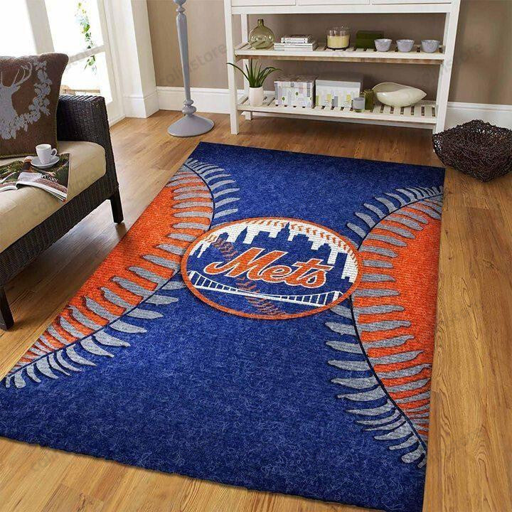 New York Mets Baseball Rectangle Area Rug – Full Print Carpet For Living Room & Bedroom Home Decor
