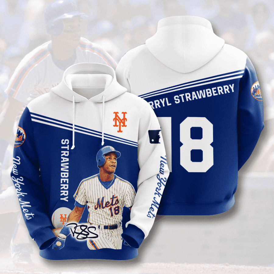 NEW YORK METS Darryl Strawberry 3D All Over Print Hoodie & Zip Hoodie