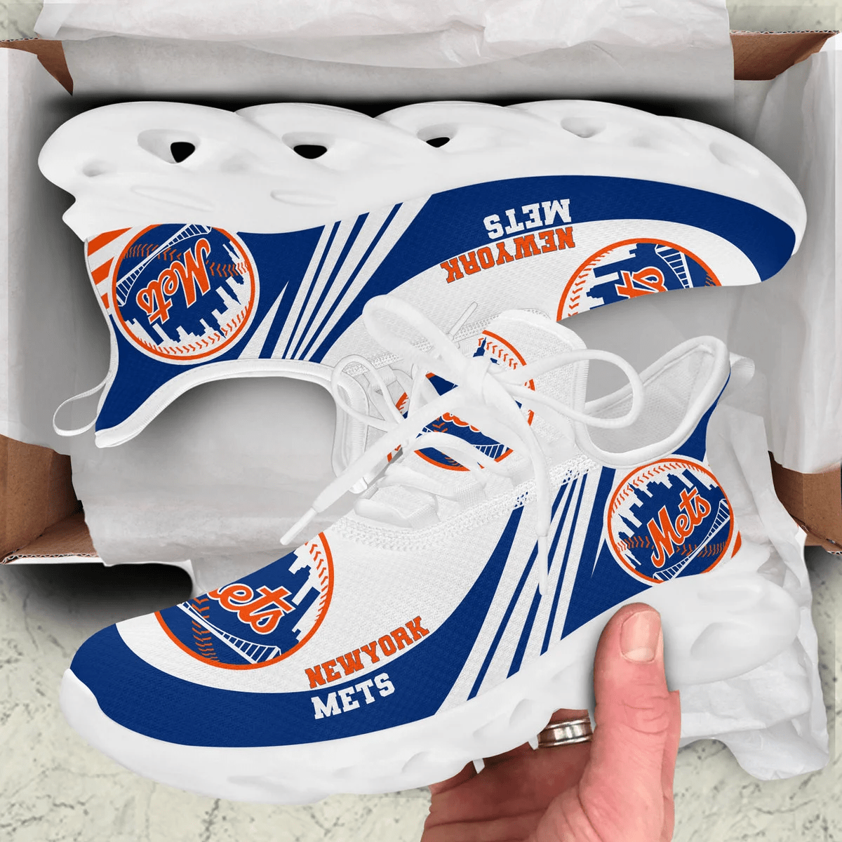 New York Mets Max Soul Shoes Sneakers for Men And Women – MLB Baseball Fan Shoes, Team Sneakers - Image 3
