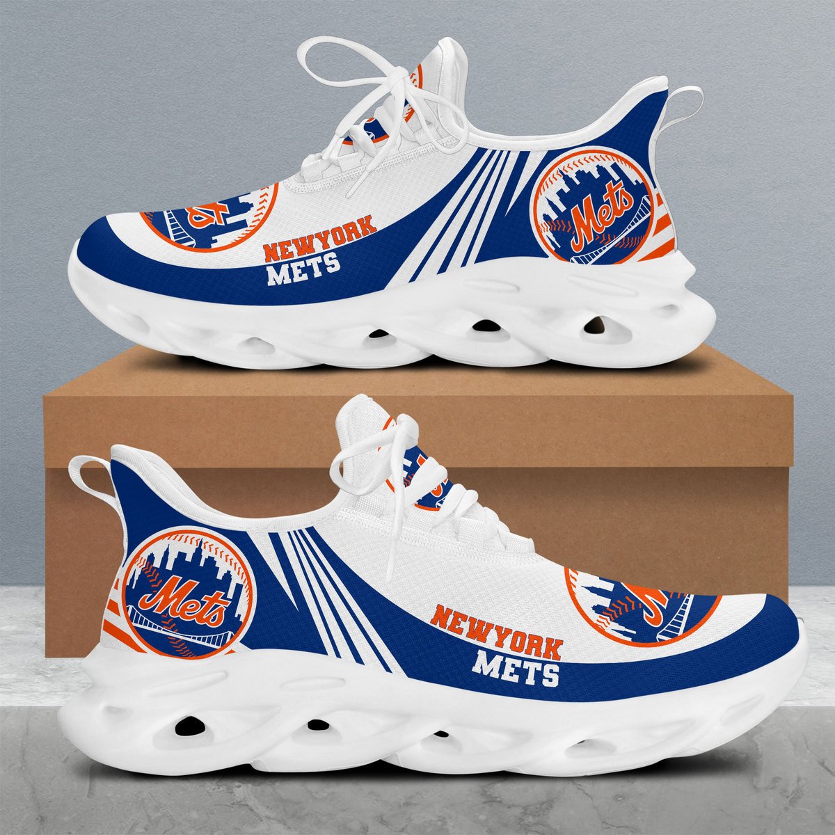New York Mets Max Soul Shoes Sneakers for Men And Women – MLB Baseball Fan Shoes, Team Sneakers