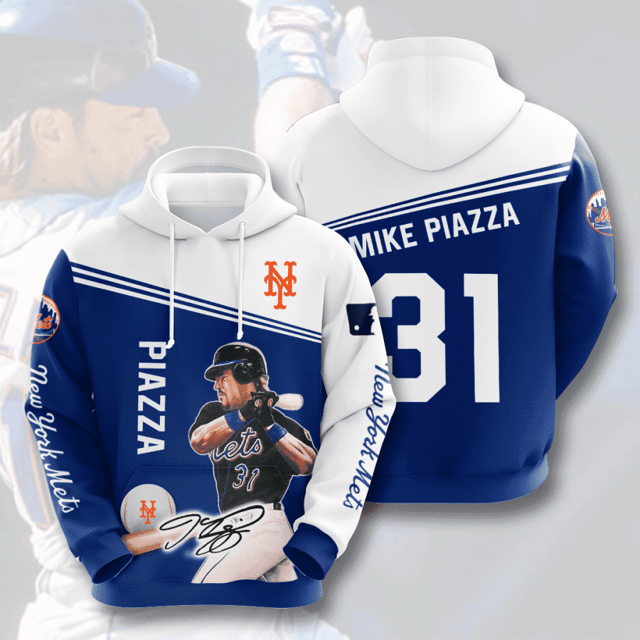 NEW YORK METS Mike Piazza 3D All Over Print Hoodie & Zip Hoodie