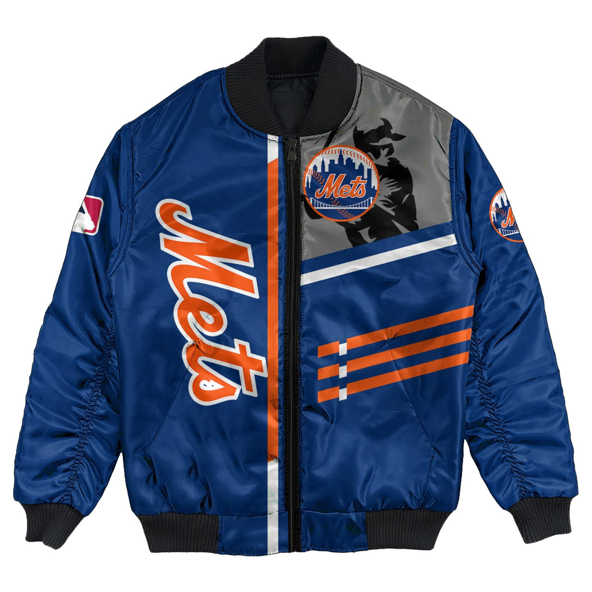New York Mets Personalized Name Number Bomber Jacket | MLB Team Jacket for Men & Women | Baseball Fan Gift